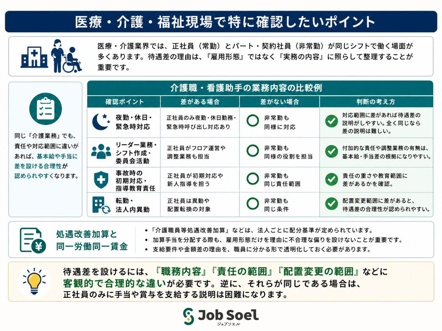 医療介護の同一労働同一賃金