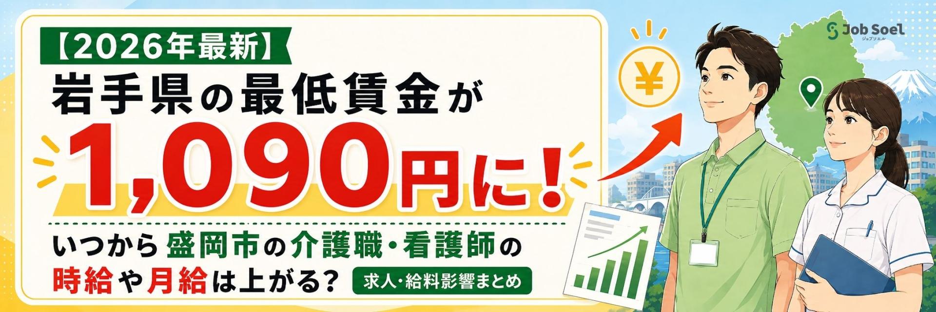 2026年の岩手県の最低賃金は1090円に